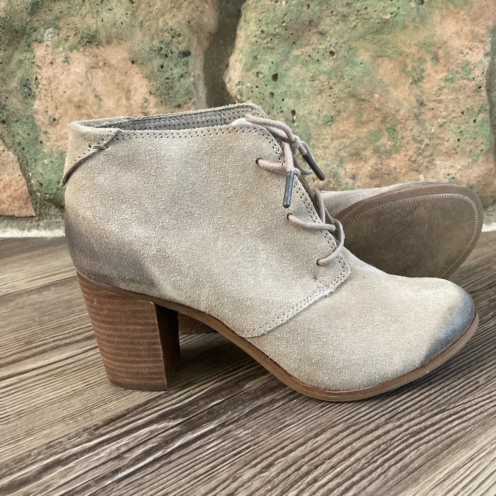 TOMS tan suede booties